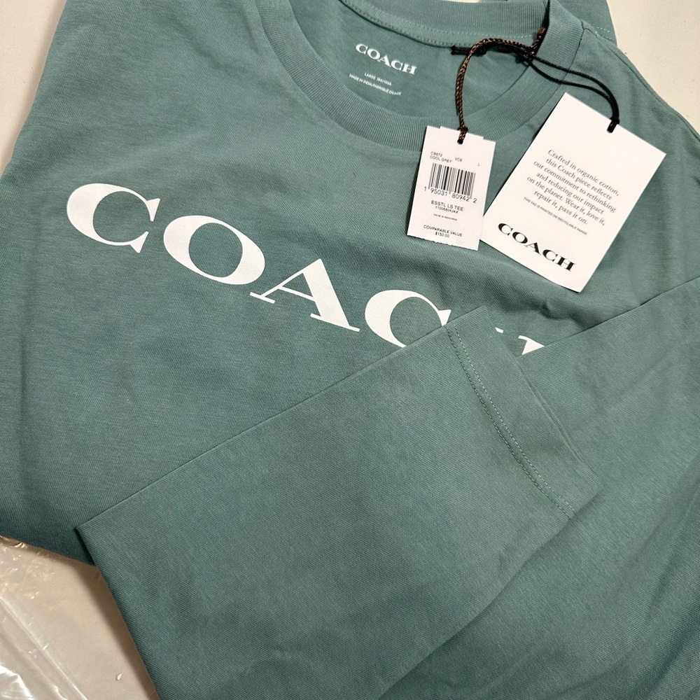Coach Green Long Sleeve Shirt - Picture 2 of 5
